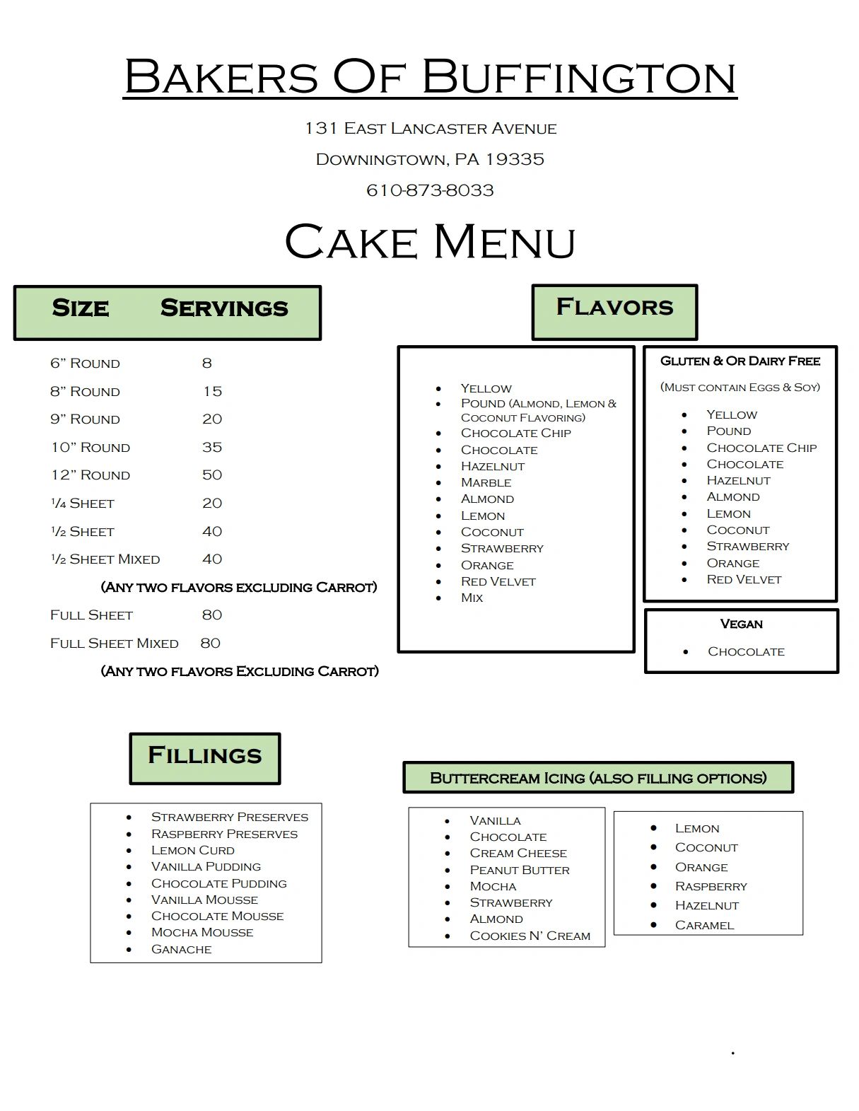 Baker in Downingtown, PA Bakers of Buffington